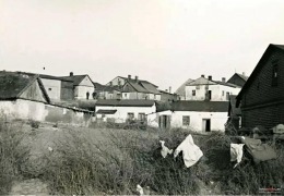 Radziejów 1940r.  -  widok od strony dzisiejszego ośrodka zdrowia.