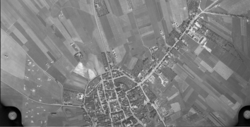 Zdjęcie lotnicze  - Radziejów - 1958r. - część miasta z ulicą Brzeską